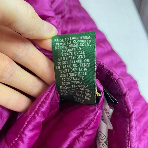 LL Bean Womens Ultralight Downtek Down Puffer Jacket Suze L Fuschia Stowaway - Picture 11 of 13